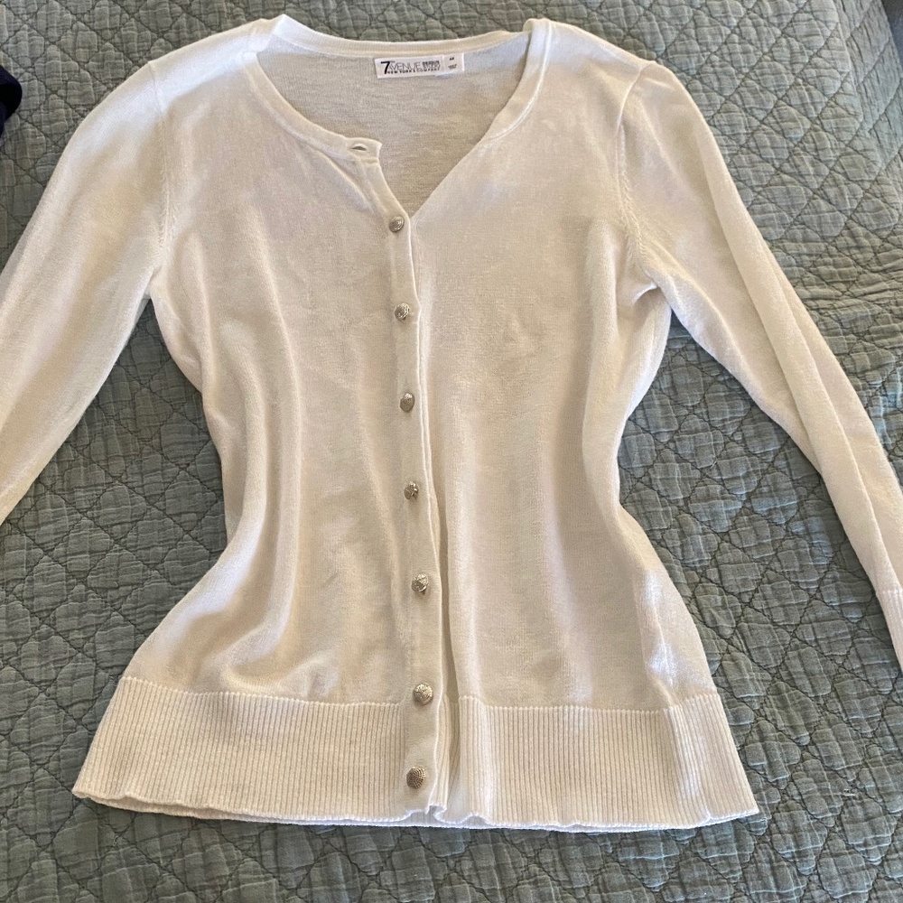 White cardigan